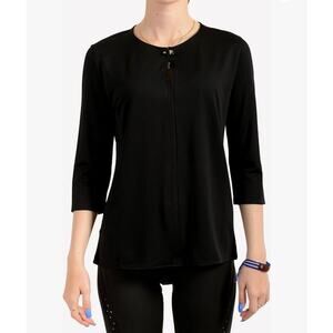 Hugo Boss Women's Elenka Black 3/4 Sleeve Blouse Top Size Small